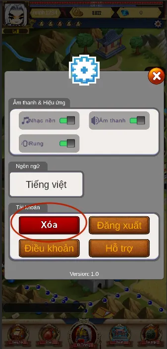 delete account step 2